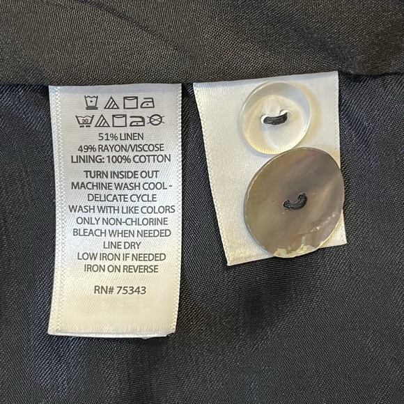 H By Halston Women's Blazer S Navy Blue Linen Blend Jacket Capsule Minimalist - Picture 7 of 7